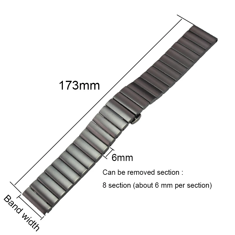 Solid Stainless Steel Watch Band Brushed Metal Strap16mm 18mm 20mm 22mm Available In Silver Black Quick Release Watch Bracelet