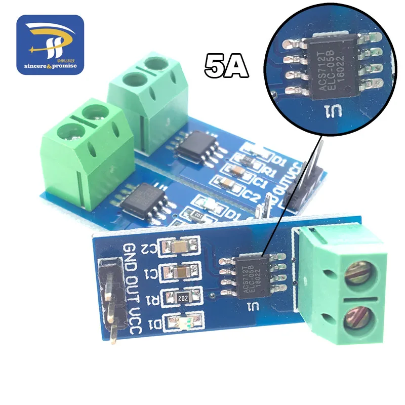 1PCS NEW 5A 20A 30A Hall Current Sensor Module ACS712 Model For Arduino AC DC Current Detection Board