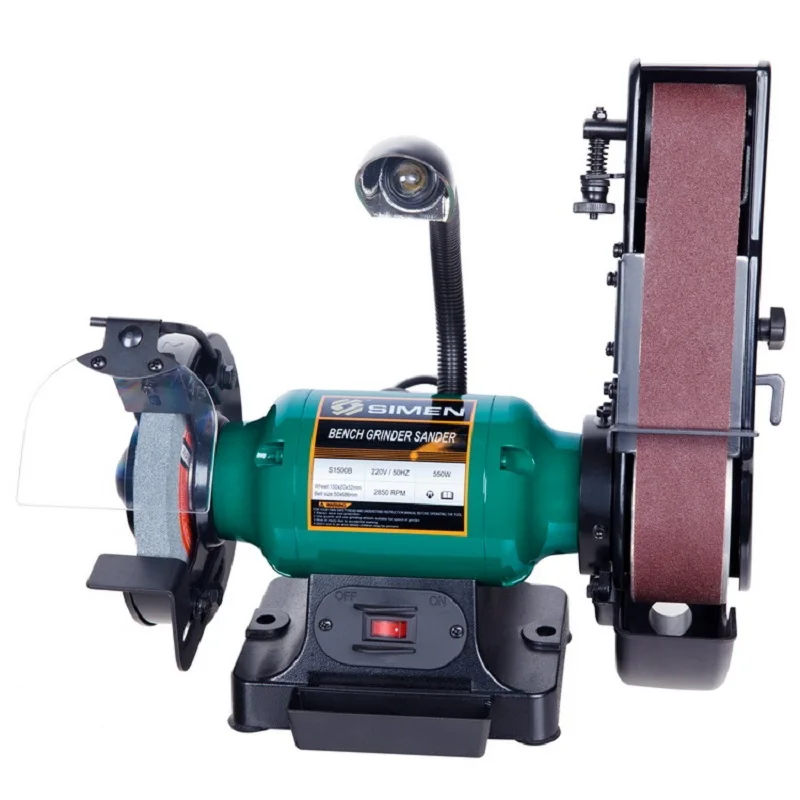 NEW 750W 8 inch Desktop wheel abrasive belt machine 220V