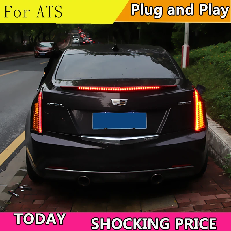 

Стайлинг автомобиля для задних фонарей Cadillac ATS 2014-2017 для Cadillac ATS Светодиодный задний фонарь + указатель поворота + тормоз + светодиодный фонарь заднего хода