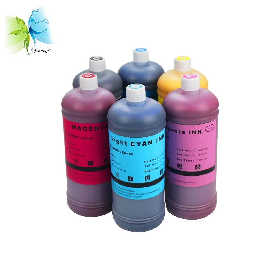 Winnerjet 6 bottle 1000ml dye ink  For Epson Stylus Photo RX615 TX800 TX650 Printer with 6 colors