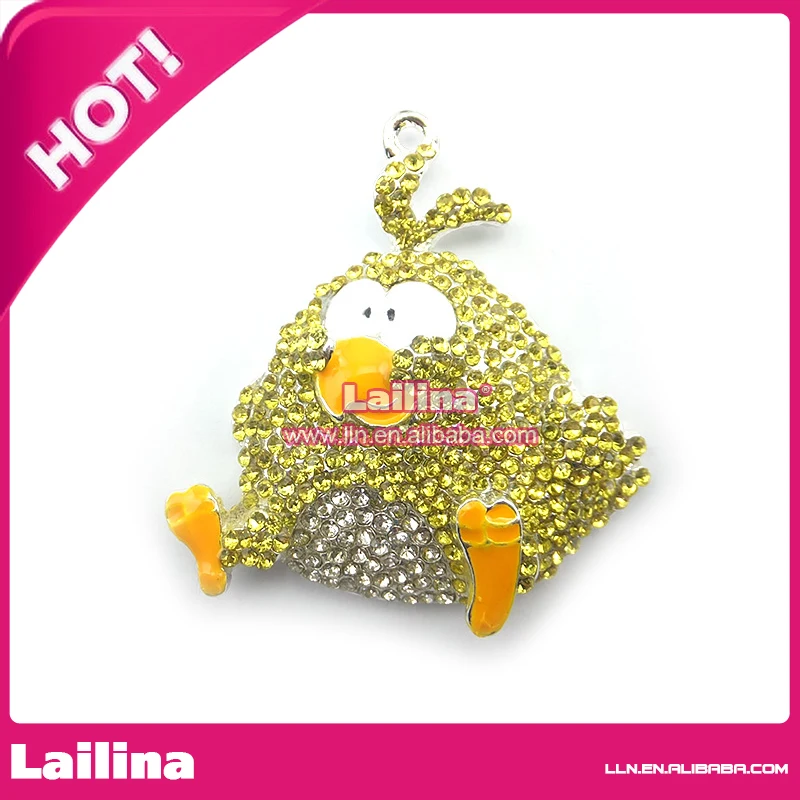 50pcs/lot  Rhinestone rooster Chunky  Pendant for  Children