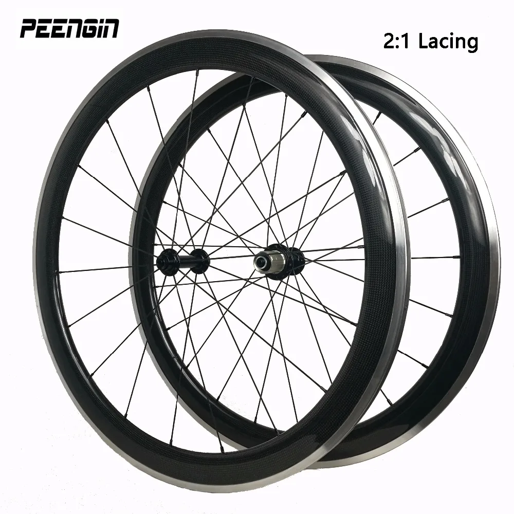 

2:1 Lacing Carbon Alu Wheel 23mm 700c Clincher 38mm 50mm 60mm 90mm With Alloy Brake Suface R13 J Hook/R36 Straight Pull Wheelset