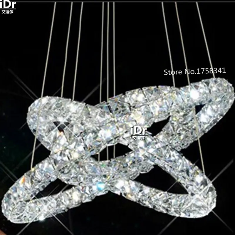 NEW 3 Ring LED K9 Crystal Chandelier Circles Modern Diamond Crtstal Lights  High-end European-style chandelier