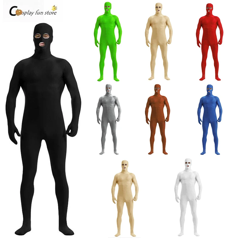 Zentai anzug Offenen Augen und Mund Haut Anzug Catsuit Halloween Kostüme Unisex unitard angepasst Bühne unitard Dance tragen