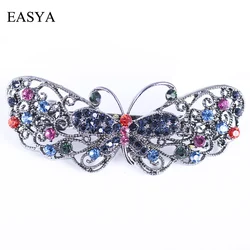 EASYA ヴィンテージヘアアクセサリーバレッタジュエリー Sparlkling 蝶ちょう Hairwear ヘアクリップレトロ Hairwear 装飾品