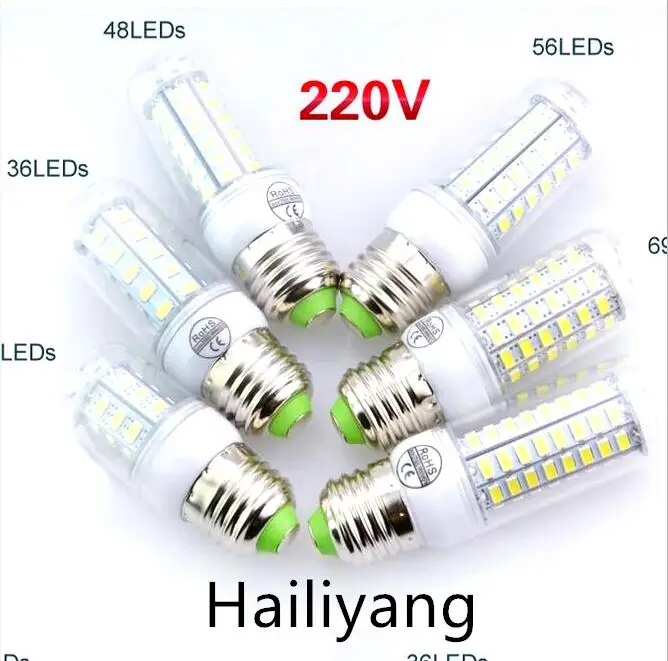 

LED Lamp E27 E14 220V LED Light SMD5730 Mini Smart IC LED Bulb Corn Light 24/36/48/56/69/72/81/89LEDs Chandelier Home Decoration