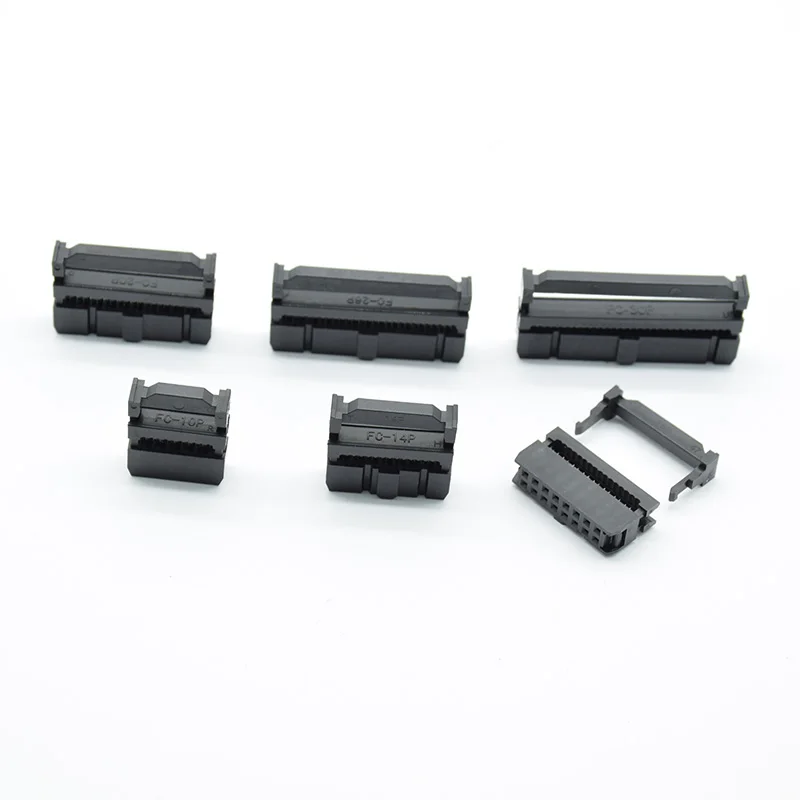 10sets  FC-10P  FC-14P FC-16P FC-20P/26P/30P/34P/40P IDC Socket 2x5 Pin Dual Row Pitch 2.54mm IDC Connector 10-pin cable socket