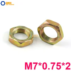 200 Pieces M7*0.75*2 Thin Nut Fine Thread Carbon Steel Color Galvanized