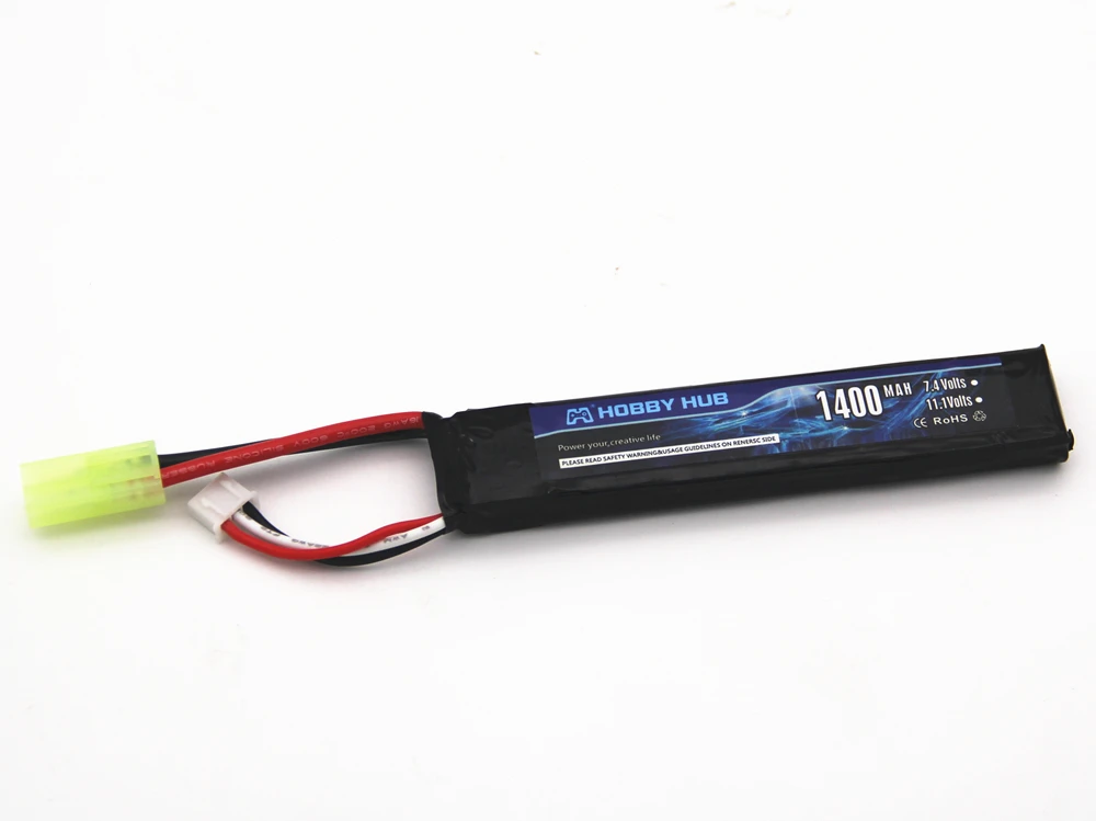 Hobby Hub 1400mAh Lipo battery 7.4V 2S 30C Tamiya For Mini Airsoft Gun BB Model Air Pistol RC Parts AKKU