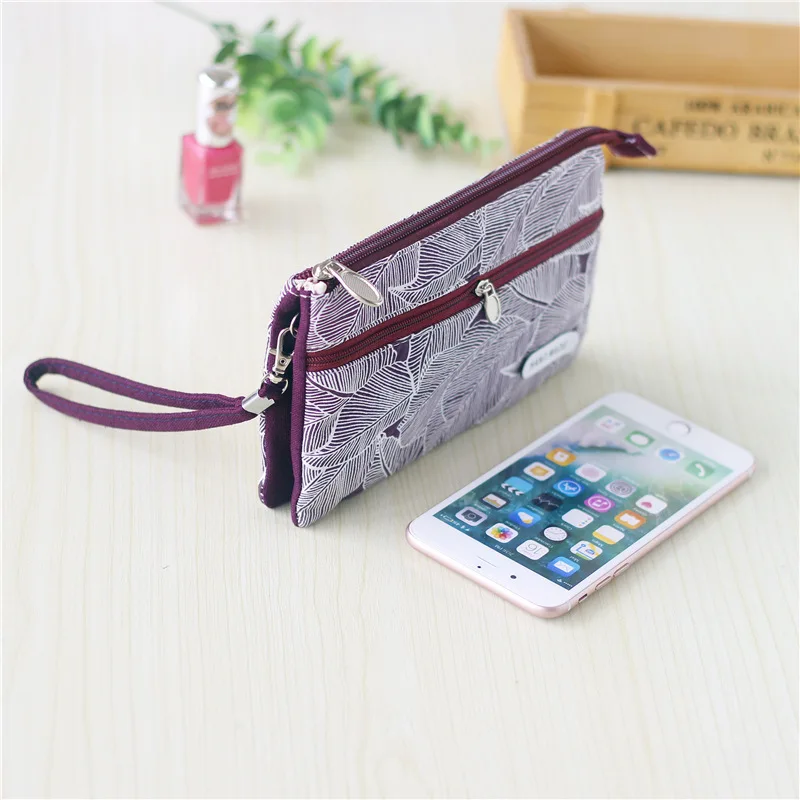 Tela di cotone floreale cartone animato animale portafoglio del telefono delle donne portamonete signore pochette portamonete carino Carteira Pouch