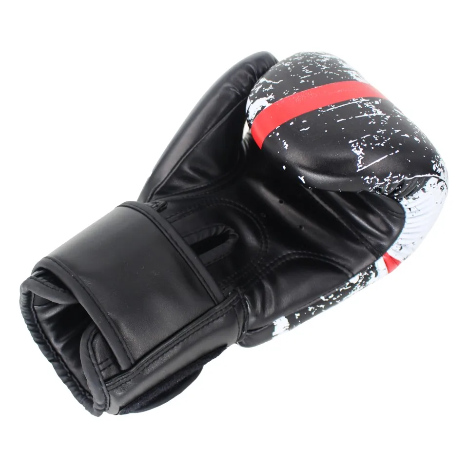 SUOTF MMA Black Boxing Skull Sports Leather Gloves Tiger Muay Thai boxing pads fight Women/Men sanda boxe thai glove box mma box