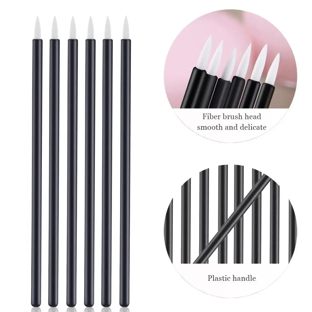 100PCS Eyeliner Brushes Long Thin Tip Applicator Eyeliner Wand Women Makeup Brush Cosmetic Disposable Supplies