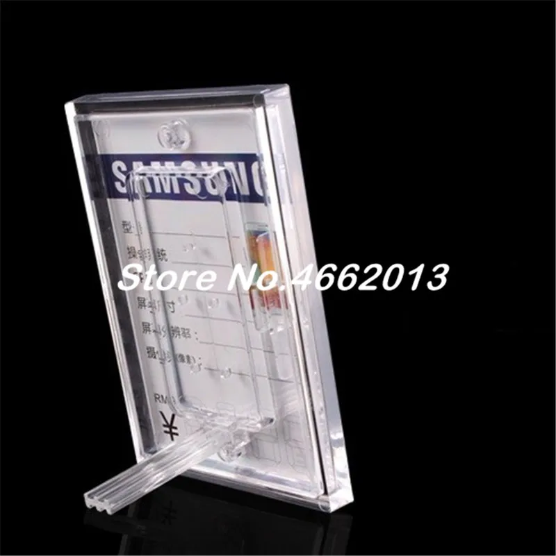 10pcs Clear 3C store Acrylic Sign Holder Price Tag Holder Stand Phone Advertising Stand For Samsung Phone Store