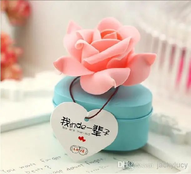 Heart Shaped Tinplate Candy Box With Rose Flower Fashion Gift Boxes For Romantic Wedding Favor Free Shipping