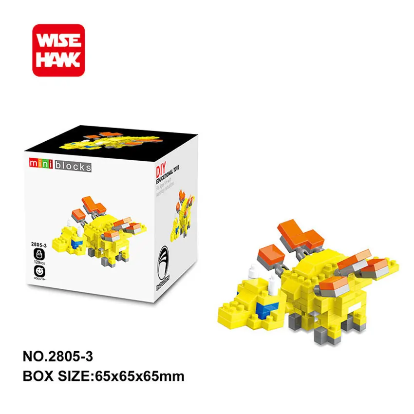 WiseHawk New Arrival Jurassic Dinosaur Self-assembly Mini Building Blocks Action Figures Funny Animal Children Gifts Micro Brick