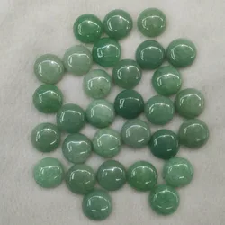 Fashion natural green aventurine round CAB CABOCHON stone 14mm charm beads for jewelry making wholesale 50pcs/lot free