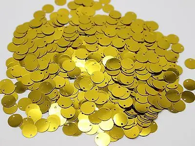 2000 Golden Flat Round loose sequins Paillettes Top Hole 10mm sewing Wedding