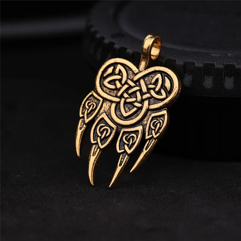 Skyrim Slavic Veles God Symbol Warding Bear Paw Charms Pendants Talisman Amulet Jewelry For DIY Bracelet Necklaces