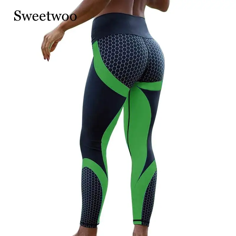 9 Colors New Fitness Sport Leggings Women Mesh Print High Waist Legins Femme Girls Workout Yoga Pants Push Up Elastic Slim Pants