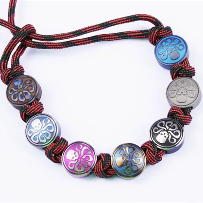 1PC Titanium Alloy Knife Beads Lanyard Pendant Knife Fall Paracord Bracelet Beads DIY Small Pendant Accessories EDC Pocket Tool