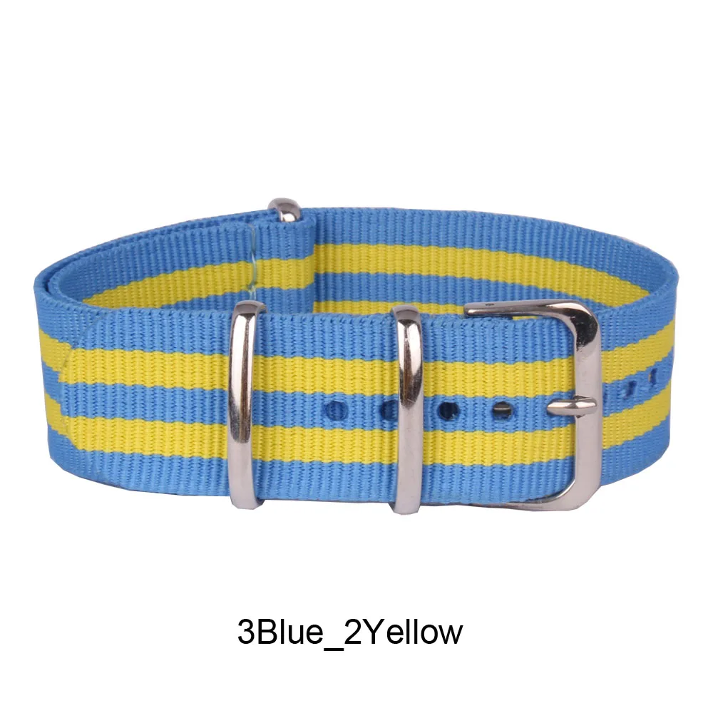 22mm bracelet MultiColor Cambo Blue Yellow Army Military fabric Woven Nylon watchbands Watch Strap Band Buckle belt 22 mm