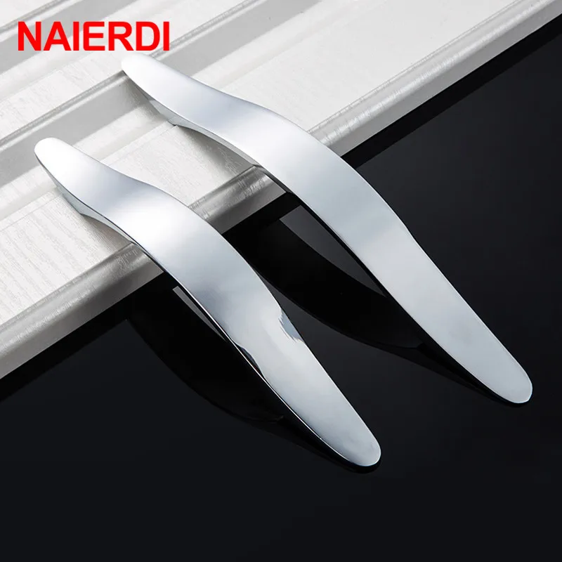 NAIERDI Cabinet Handles Knobs Aluminum Alloy Door Kitchen Knobs Cabinet Pulls Drawer Furniture Handle Hardware 128mm/160mm