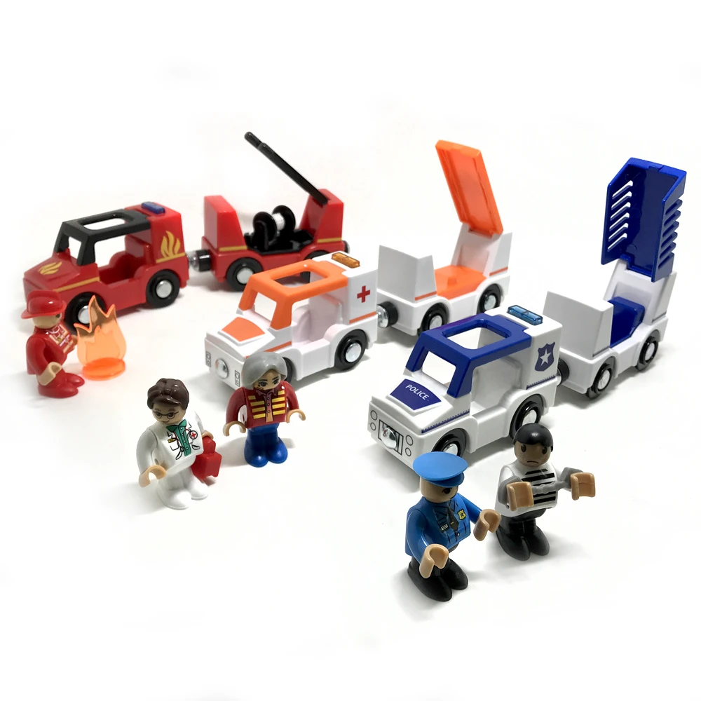 free shipping sound and light of magnetic  train car ambulance car fire truck Suitable for most brands of wooden rails toys