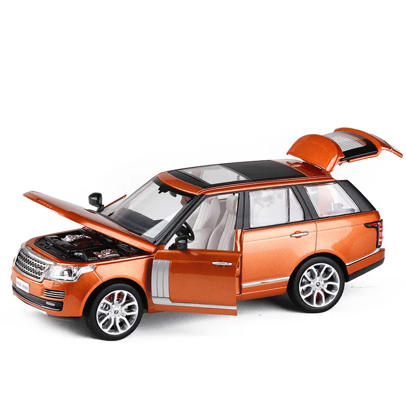 Simulação 1:24 Range Rover SUV modelo de carro liga, presente das crianças modelo de SUV, som e luz puxar para trás do carro do brinquedo do metal, frete grátis