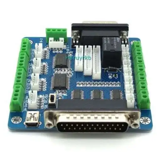 CNC 5 Axis Mach3 Interface Board, Breakout Board Input 5V DC for Stepper Motor Driver Mill NEW