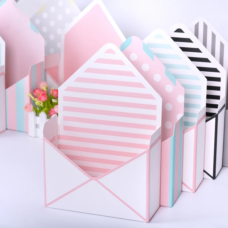 10PCS 20cm x 7cm x 14.5cm Mini envelope type box creative Korean flower bouquet floral hand-folded gift box flower box Free ship