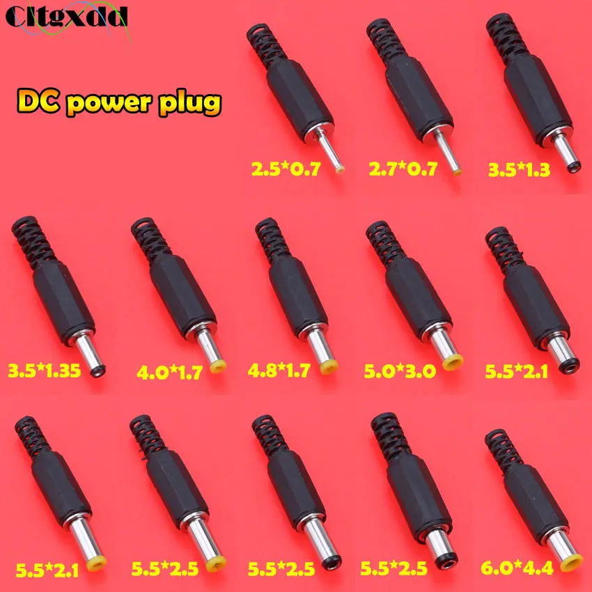 Cltgxdd 1PCS 5.5*2,1mm Männlichen DC Power Steckdose Adapter DC Jack 2.5*0,7/3.5*1,35/4.0*1,7/4.8*1,7/5.0*3,0/5.5*2,5mm