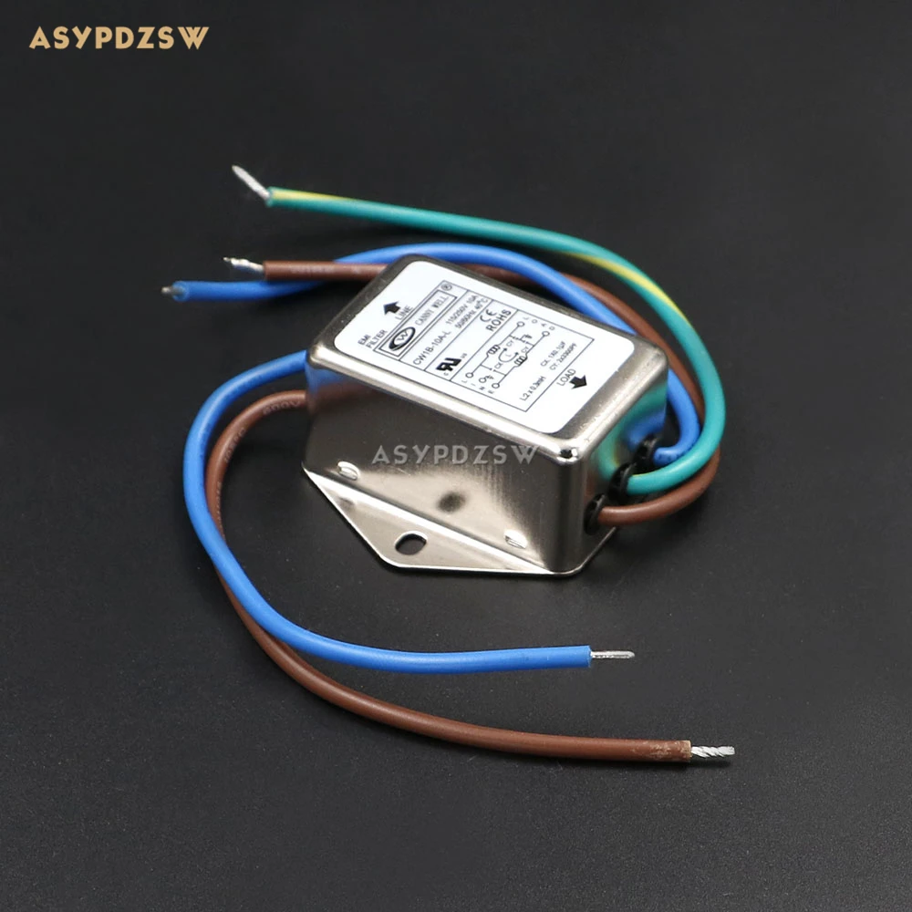 CW1B-10A-L EMI Power supply filter Anti-interference AC 115V/250V Power Filter Purifier