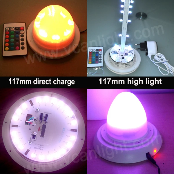 

10PCS DHL Free Shipping Factory 38LEDS RGBW Wedding Decoration Remote Control Multi-color Led Base Lights For Vases