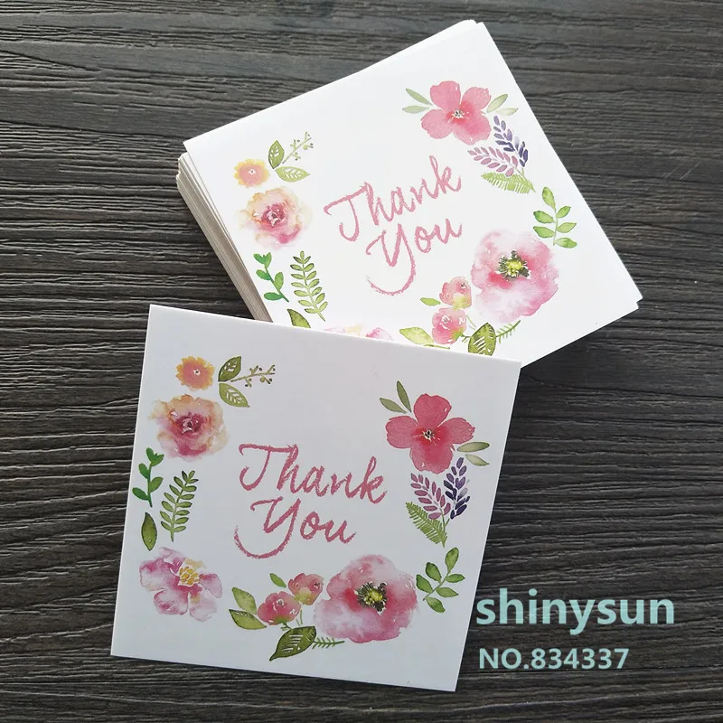 50pcs/lot Pink Flower mini card 