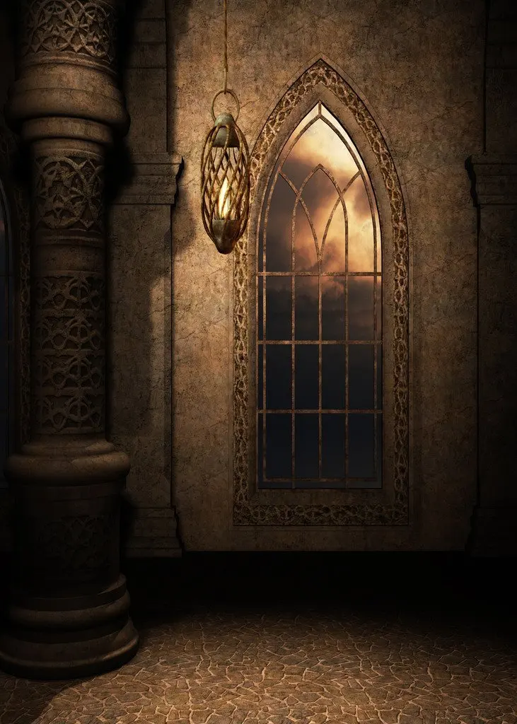 Capisco Retro Kasteel Indoor Studio Fotografie Achtergrond Computer Gedrukt Naadloze Vinyl Venster Achtergrond