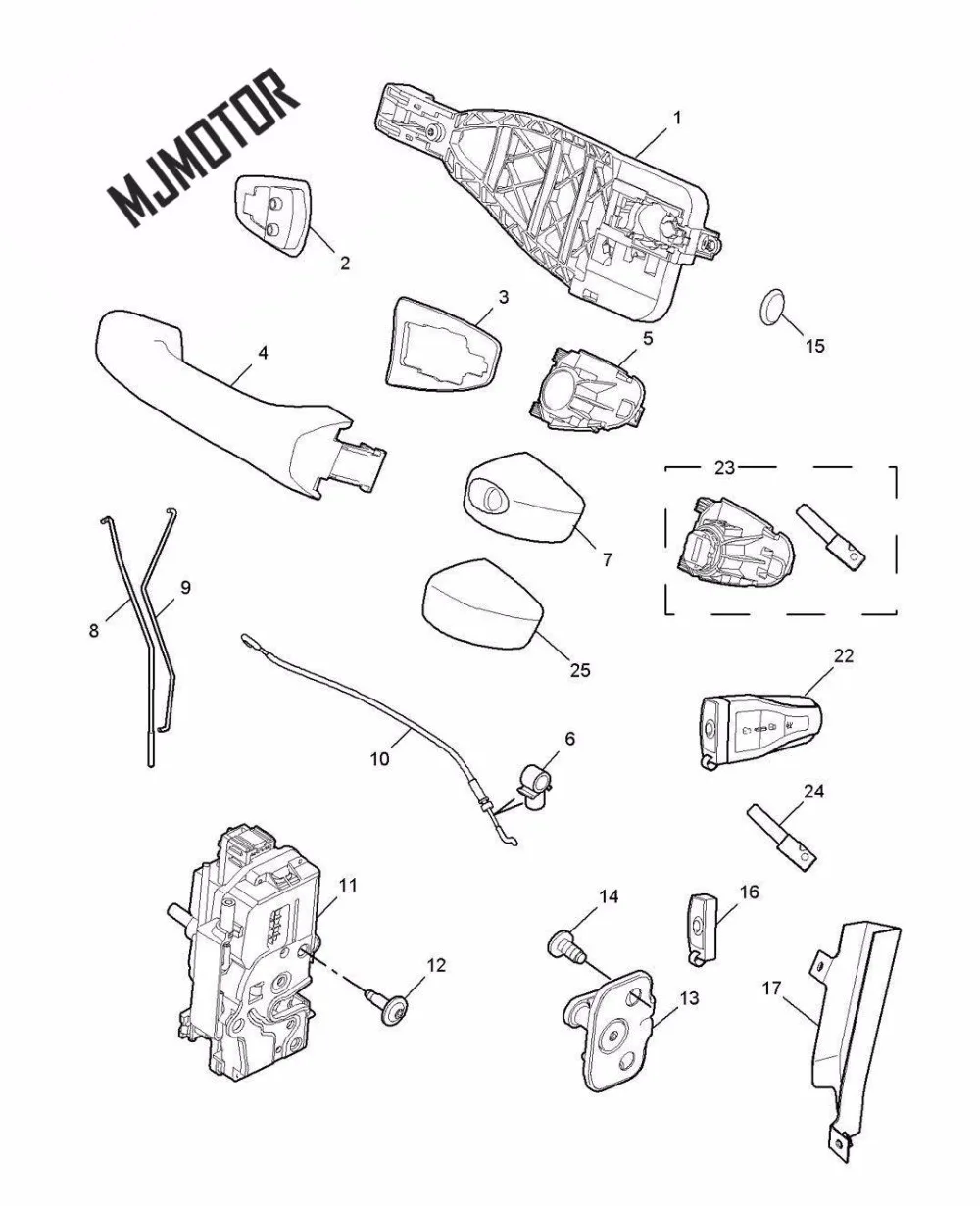 6 colors Outside Door Handle front rear left / right side for Chinese SAIC ROEWE 550 MG6 Auto car motor parts 10000501