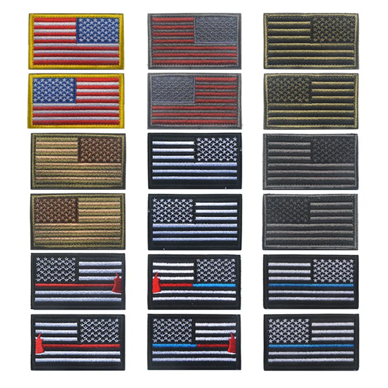 الولايات المتحدة الأمريكية الأمريكية العلم التصحيح اليد اليمنى عكس الجيش التكتيكية العسكرية أمريكا رقيقة الأزرق خط العلم شارة شارات شعار بقع #2