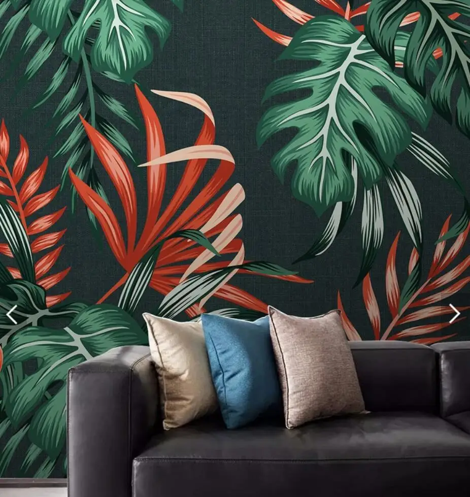 Tropical Leaf Flamingo Wall Papers for Walls 3 D Mural Wallpaper  Bedroom Backdrop Photo  Floral Contact Paper