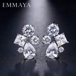 EMMAYA Trendy Fashion Jewelry Brand Cz Crystal Earrings Wedding Statement Stud Earrings For Women