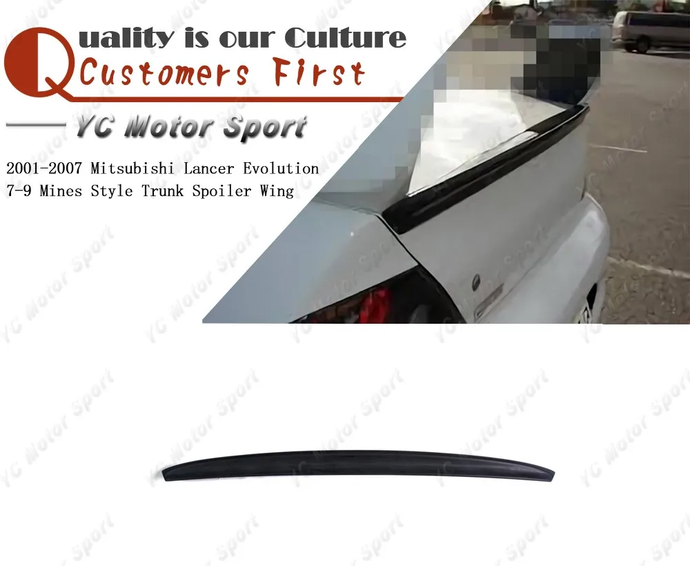 Carbon Fiber / FRP Fiber Glass Mines Style Trunk Spoiler Fit For 2001-2007 Evolution 7-9 EVO 7 8 9 Rear Spoiler Wing