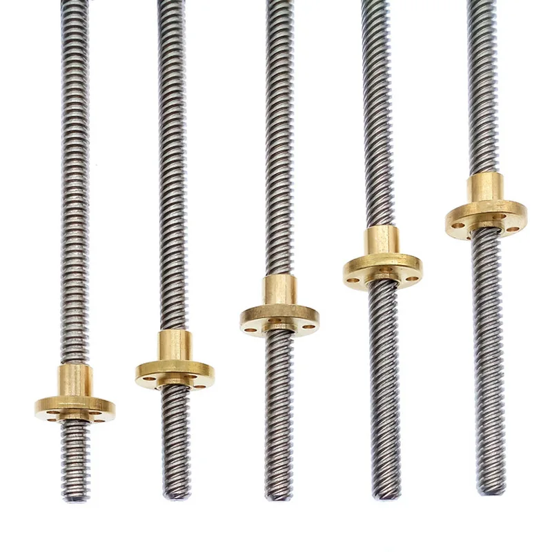 Lead Screw T8 450mm Linear Guide 3D Printers Parts helical pitch 2mm 4mm 8mm 10mm 12mm Trapezoidal Screws with nut