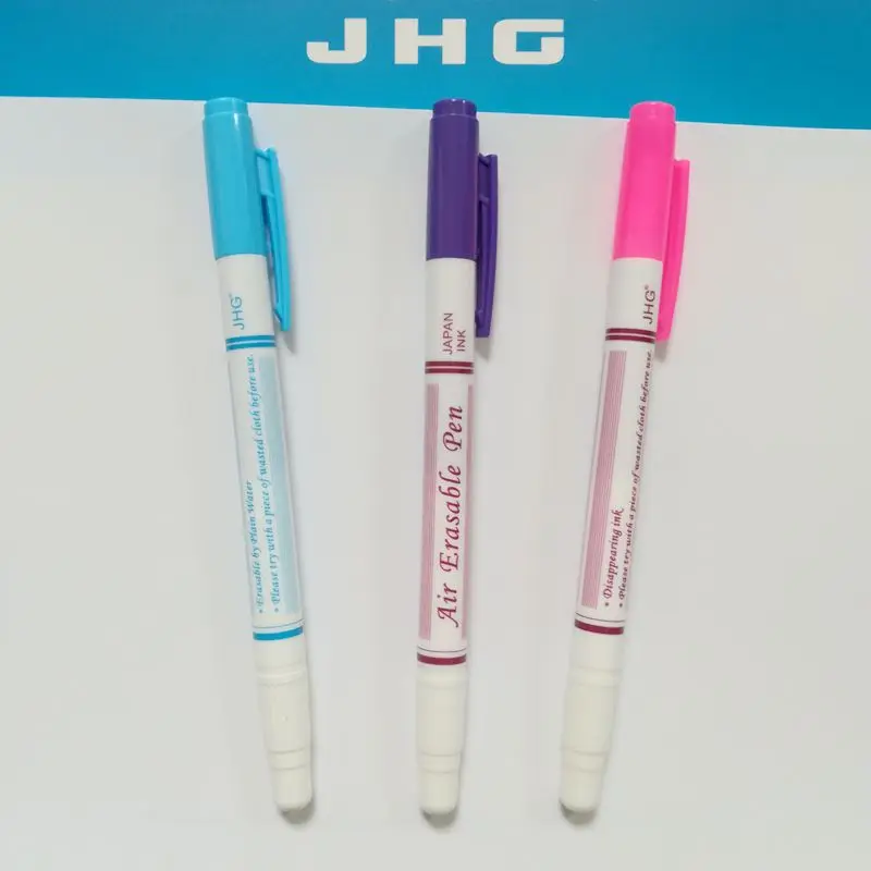 JHG Double Side Blue Water Erasable Pen Purple Fabric Marker Paint Pen Pink Air Erasable Pen Textile Markers Sewing Accessories