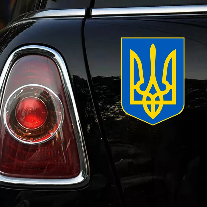 CK2703# Coat of Arms of Ukraine funny car sticker colorful PVC printed decal car auto stickers for car bumper window car