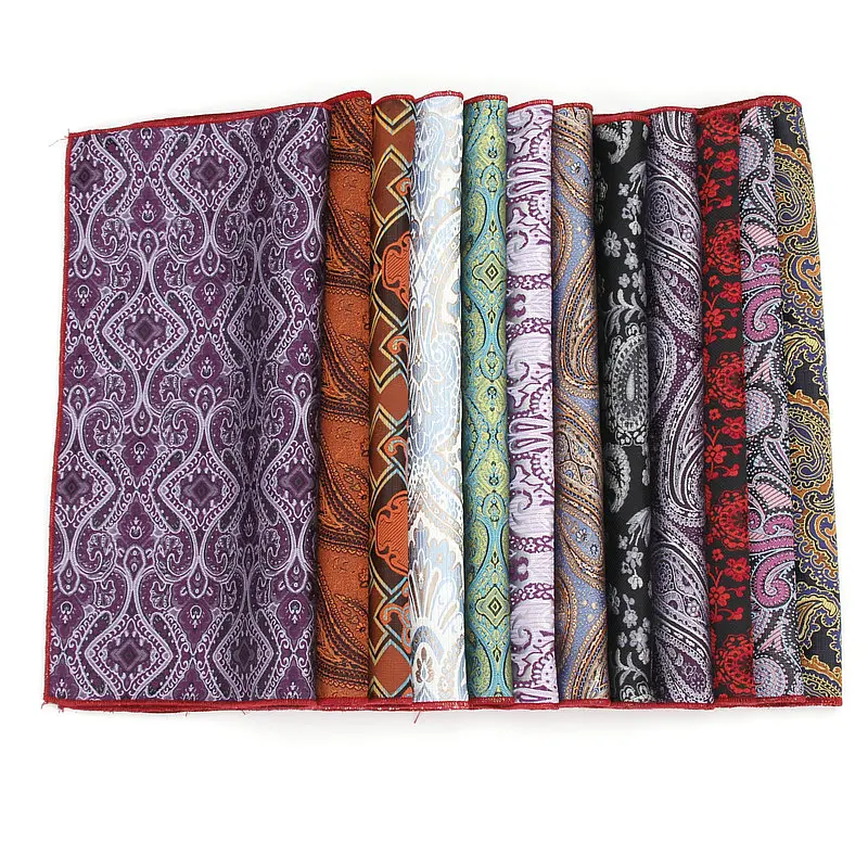 Brand Paisley Silk Handkerchiefs Woven Mens Pattern Hanky Mens Business Casual Square Pockets Handkerchief Wedding Hankies Towel