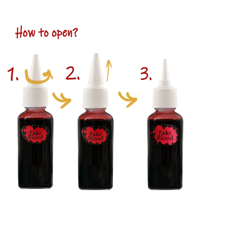 30ml Ultra-Realistic Fake Blood for Bloody Nose Eyes Ears Party Vampire Zombie Makeup Props Halloween Cos Decoration