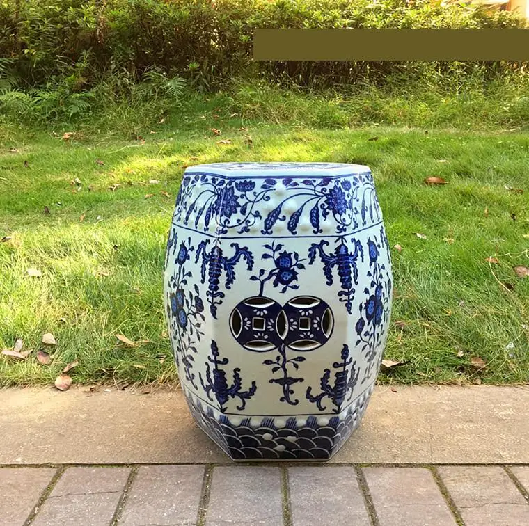 Jingdezhen Hand-painted Blue And White Porcelain Drum Stool Living Room Sofa Several Sample Rooms ceramic stool