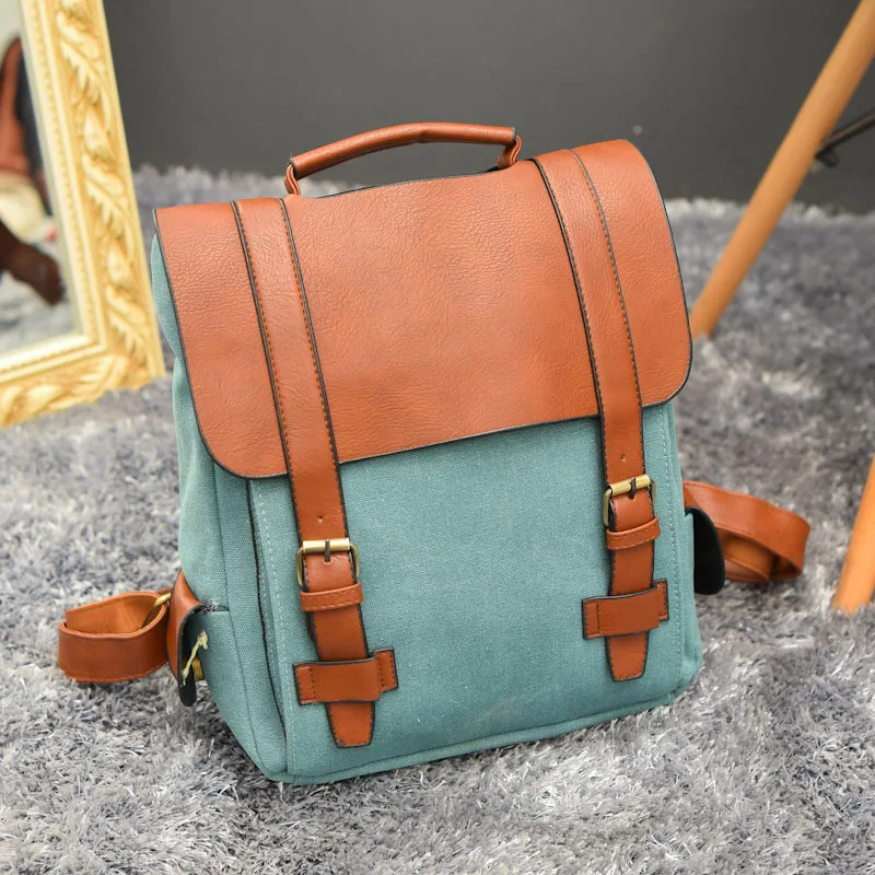 Vintage Women Canvas Backpacks For Teenage Girls School Bags Large High Quality Patchwork Backpack Escolares