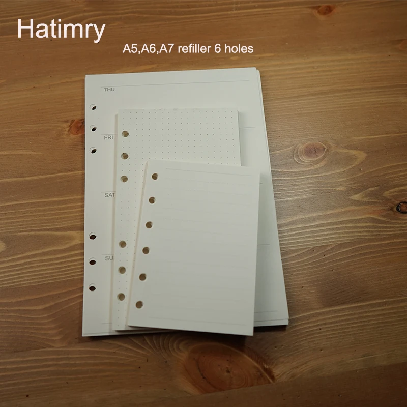 Hatimry A5 A6 A7 szie refiller caderno agenda book notebook paper refiller defter caderno escolar sketchbook school supplies