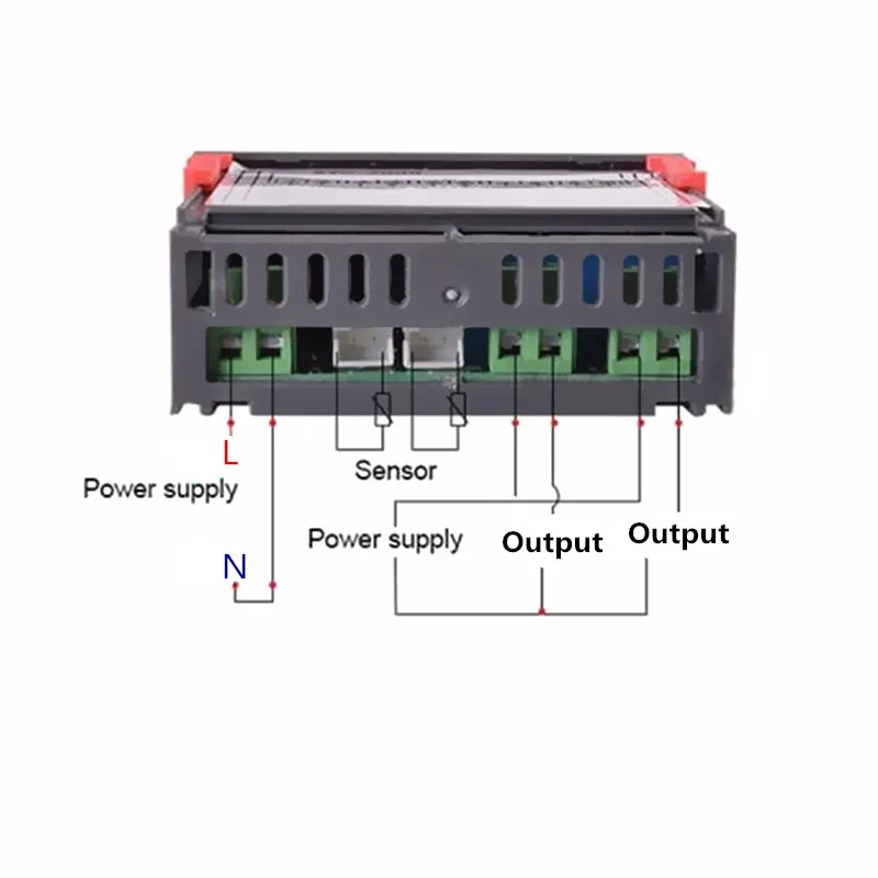 12V 24V 220V Intelligent Dual Temperature Controller Two Relay Output Heat Cold Thermostat Adjustable Temperature Control Switch